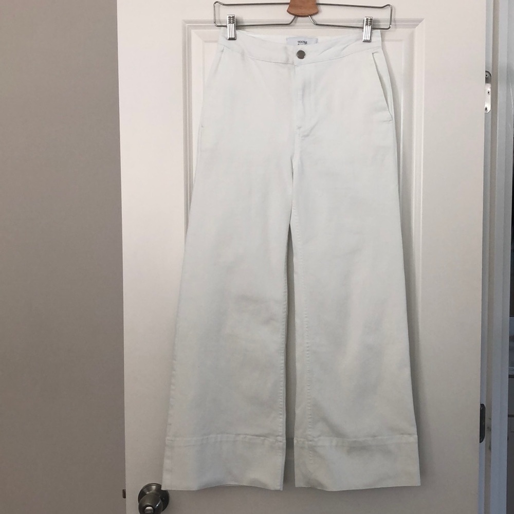 Wide leg white denim